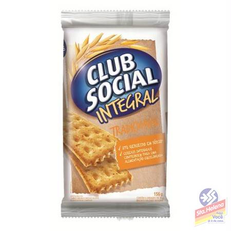 BISCOITO CLUB SOCIAL INTEGRAL 144G