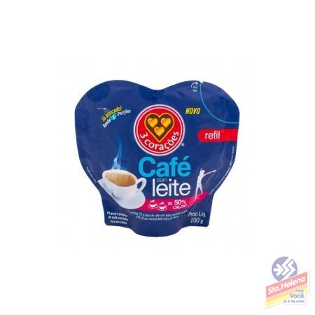 CAFE C LEITE 3 CORACOES REFIL 100G