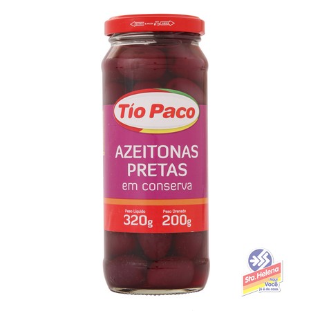 AZEITONA PRETA TIO PACO COM CAROCO 200G