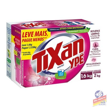 DETERGENTE EM PO TIXAN MACIEZ 1 6 KG GTS 80G