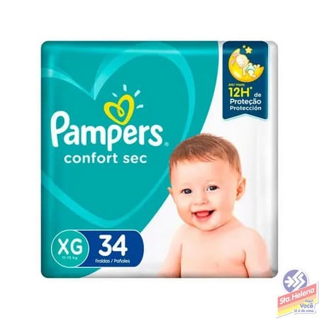 FRALDA PAMPERS CONFORTSEC MEGA XG C34UND