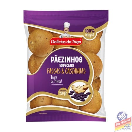 PAO DELICIAS TRIGO PASSAS CAST ESP 250G