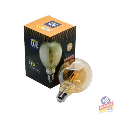 LAMPADA LED ULTRA LUZ FILAM G95 4W