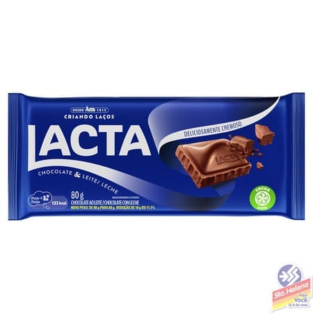 CHOCOLATE LACTA AO LEITE 80G