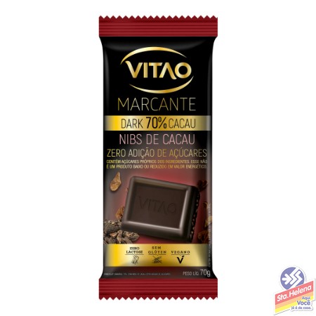 CHOCOLATE VITAO DARK 70  CACAU NIBS 70G