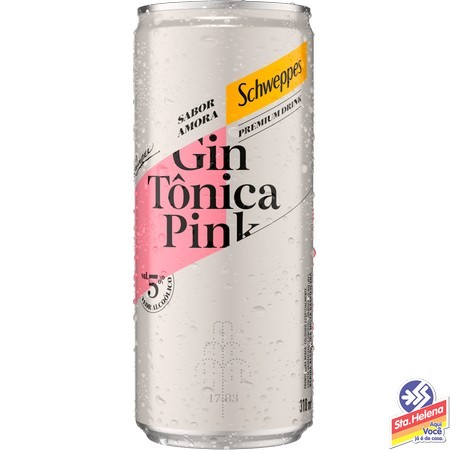 SCHWEPPES PREMIUM DRINK GIN TONICA PINK LATA 310ML