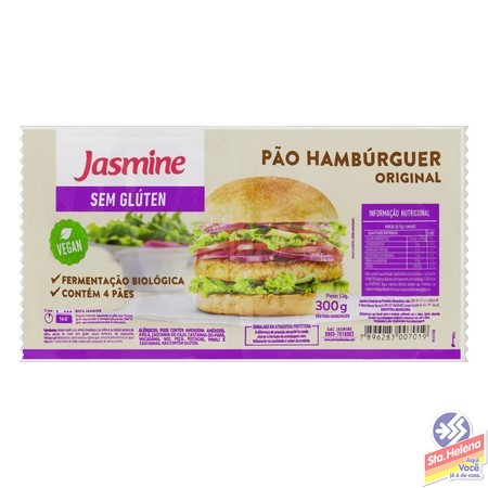 PAO HAMBURGUER JASMINE SEM GLUTEN 300G