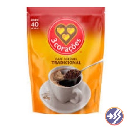 CAFE 3 CORACOES SOLUVEL GRANULADO TRADICIONAL REFIL 40G