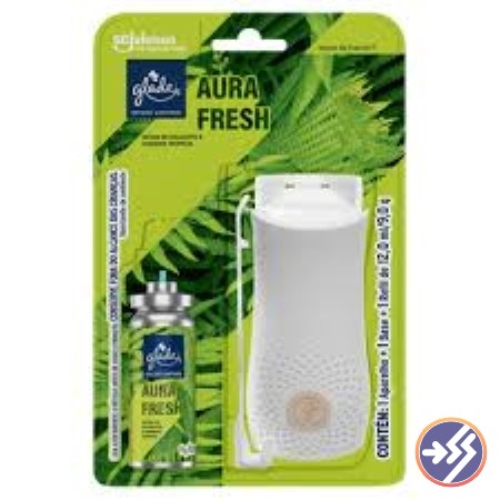 GLADE APARELHO E REFIL TOQUE FRESCOR AURA FRESH 12ML