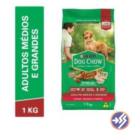 ALIMENTO CAES DOG CHOW ADULTOS RACAS MEDIAS E GRANDES 1KG