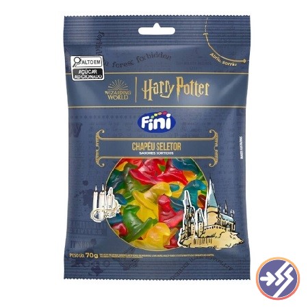 BALA FINI GELATINAS HARRY POTTER CHAPEU SELETOR  PACOTE 70G