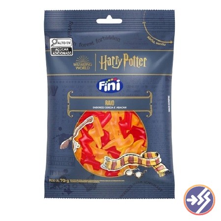 BALA FINI GELATINAS HARRY POTTER RAIO PACOTE 70G