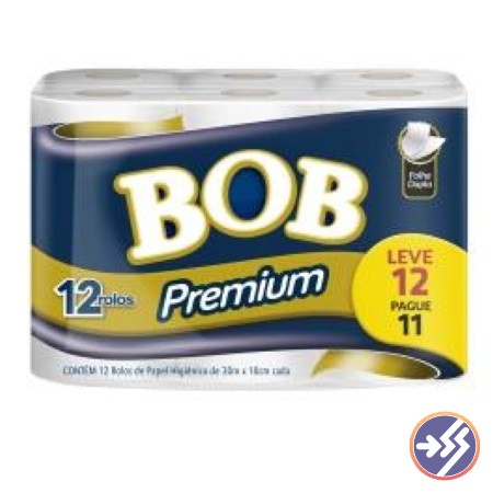 PAPEL HIGIENICO BOB SOFT FOLHA DUPLA PREMIUM 30 METROS LEVE 12 PAGUE 11